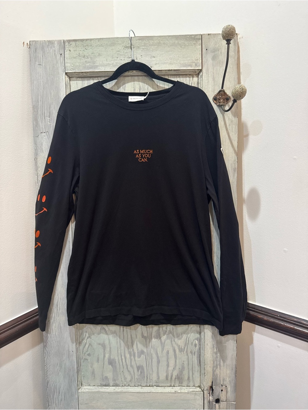 Moncler men’s long sleeve t-shirt features "AS MUCH AS YOU CAN" M